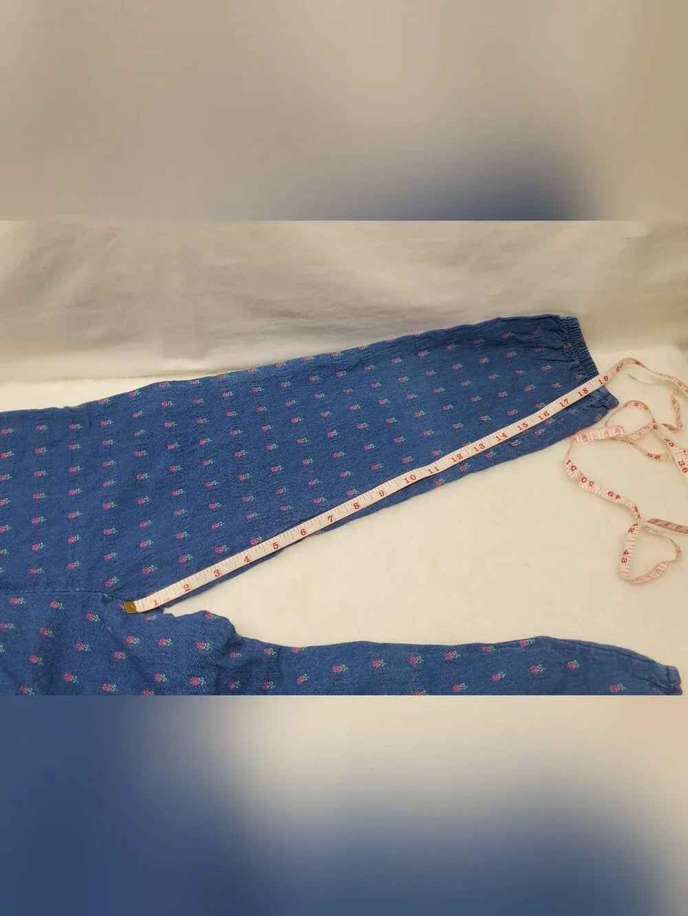 Rare vintage 90s y2k kids oshkosh pants papertag tulip floral roses pink navy